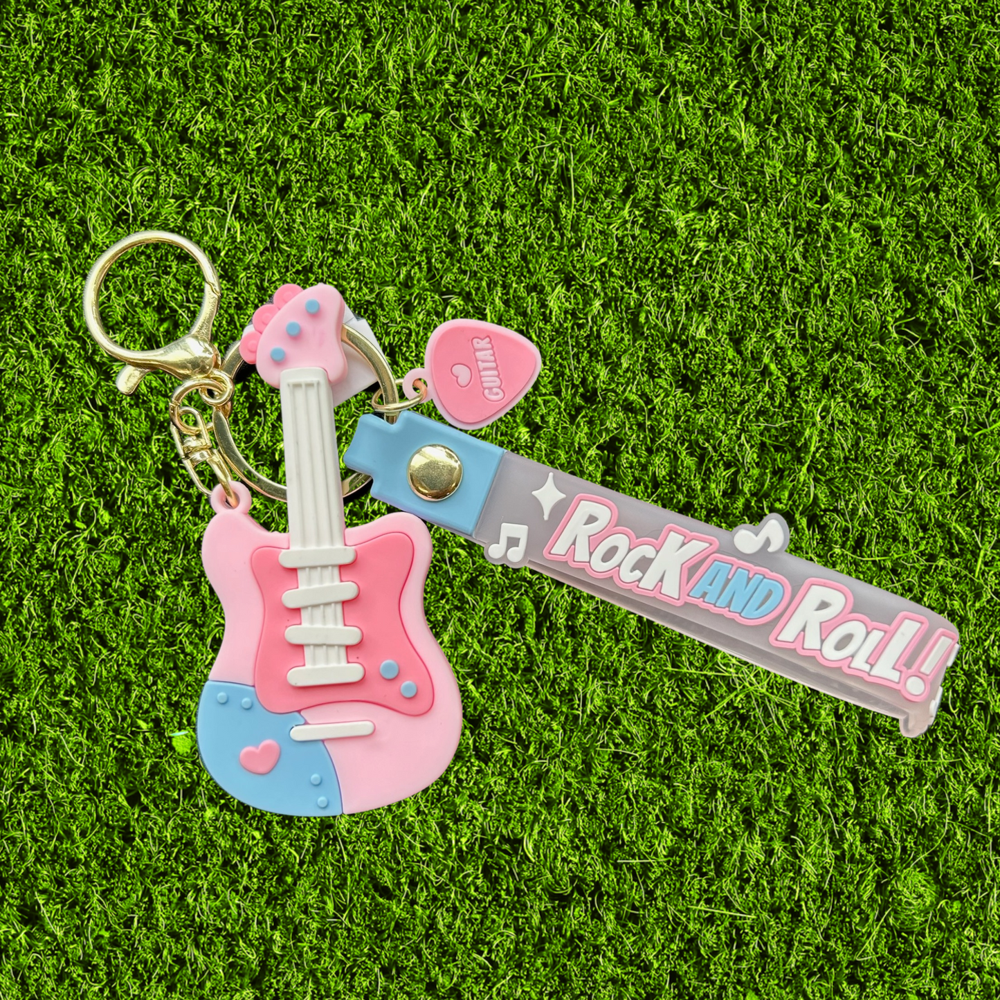 Rock N Roll Guitar Silicone Keychain