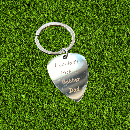 Friendly Message Guitar Pick Keychain