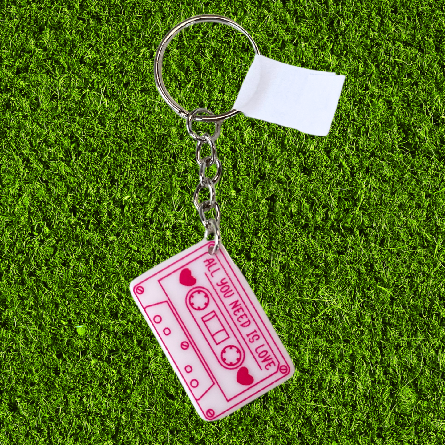 All You Need is Love Cassette Keychain