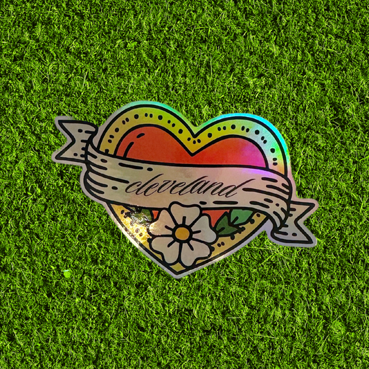 Tattoo My Heart Cleveland Holographic Sticker