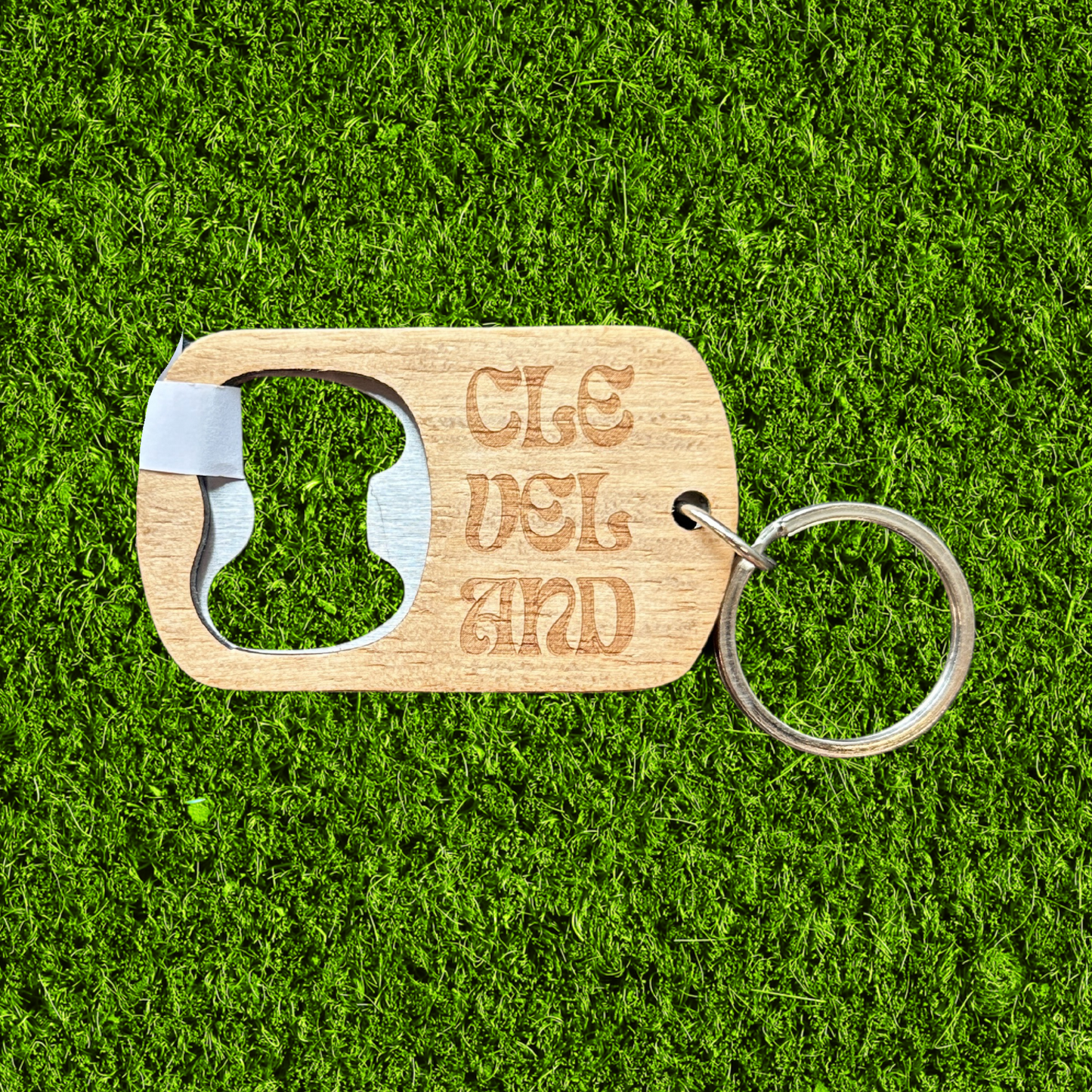 Wooden Bottle Opener Keychain