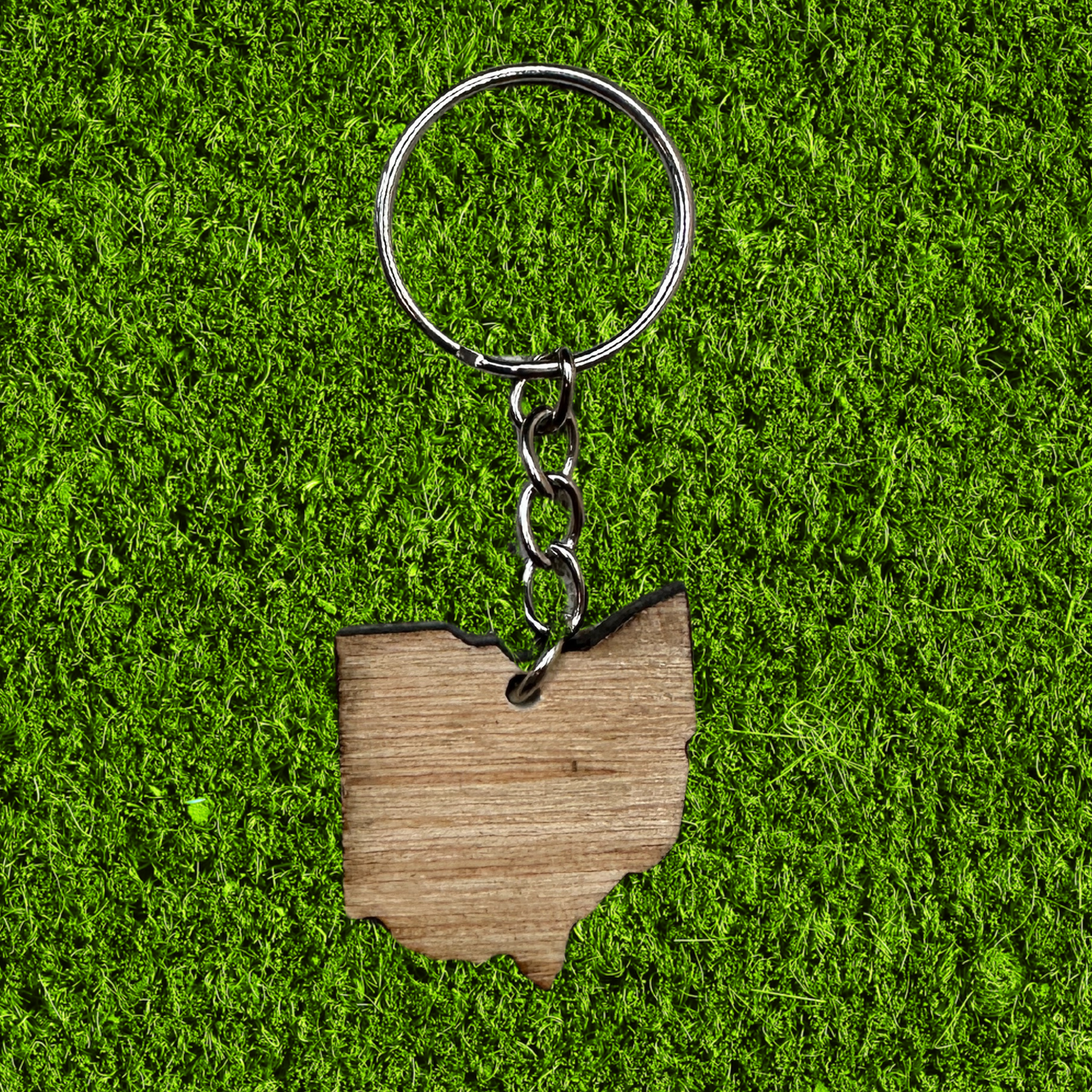 Wooden Ohio Keychain