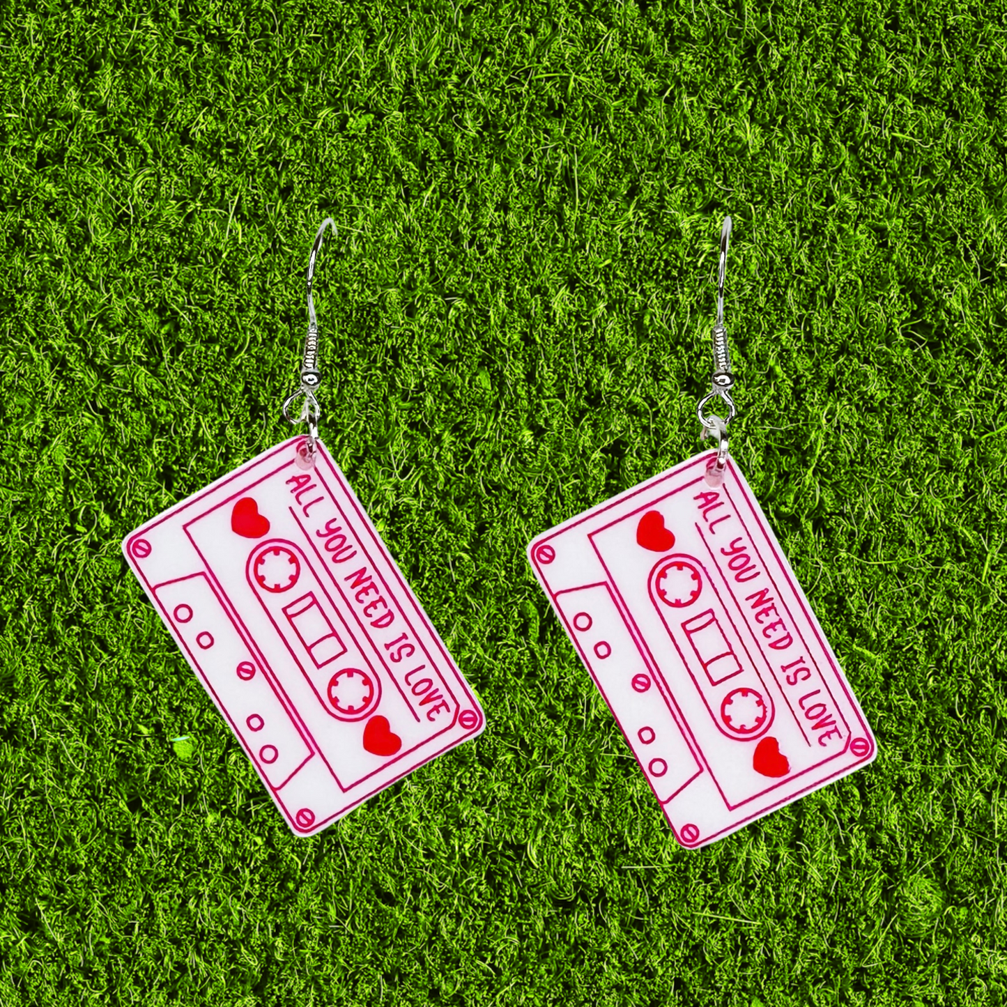 All You Need Is Love Cassette Earrings