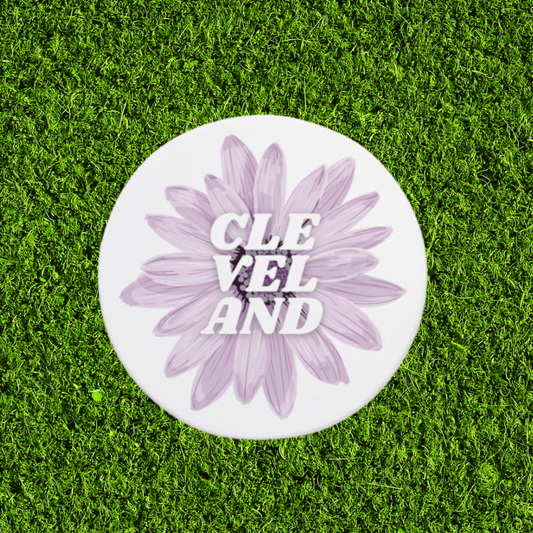 Purple Flower Ceramic Coaster