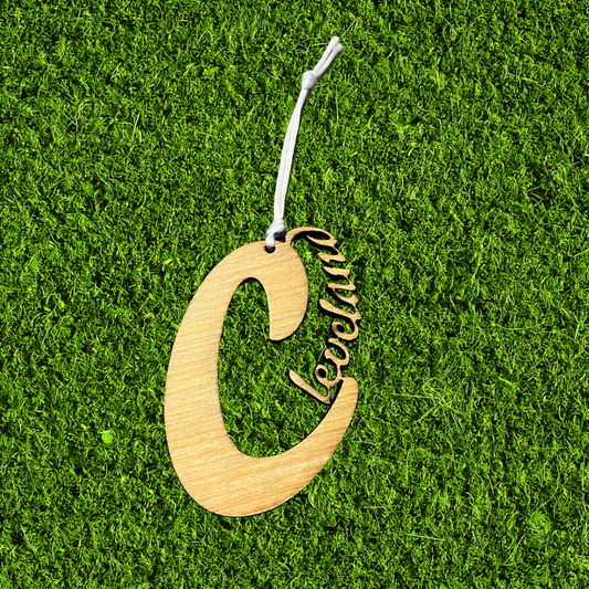 C is for Cleveland Wooden Ornament