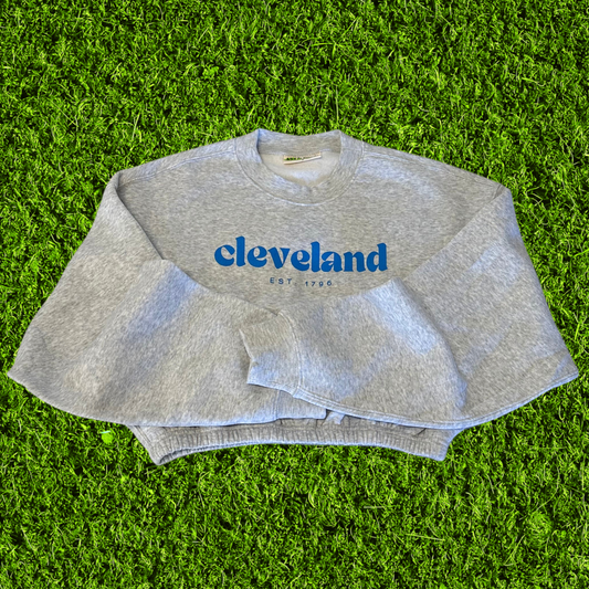 Women's Cleveland Est. 1796 Cropped Elastic Hem Sweatshirt