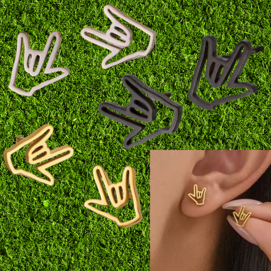 Stainless Steel Rock On Earrings