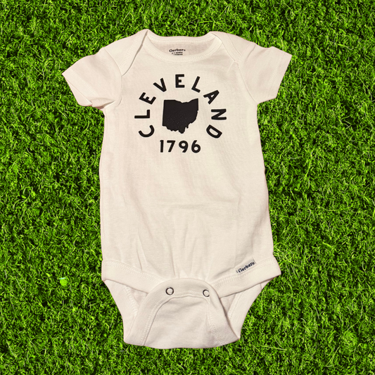 Cleveland Wreath Baby Onesie