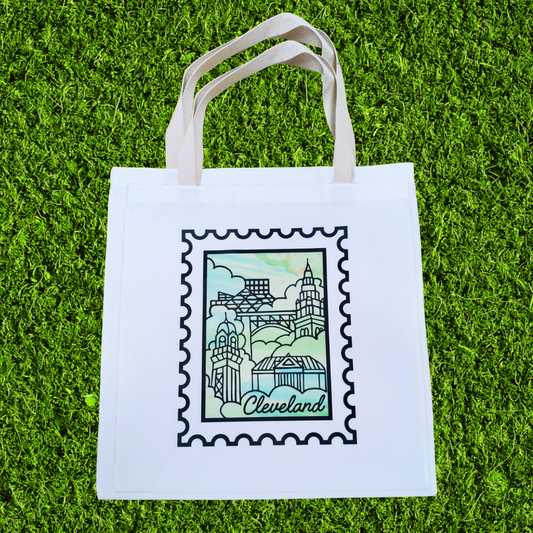 Cleveland Stamp Vinyl Tote Bag