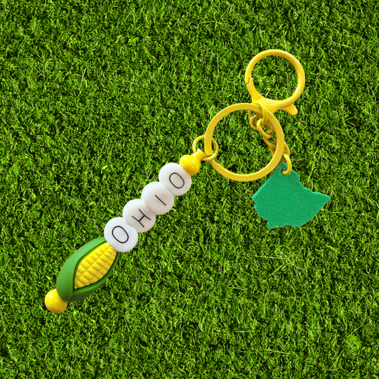Ohio Corn Chunky Bead Keychain